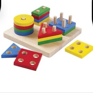 Vibrant Wooden Shape Sorting Puzzle